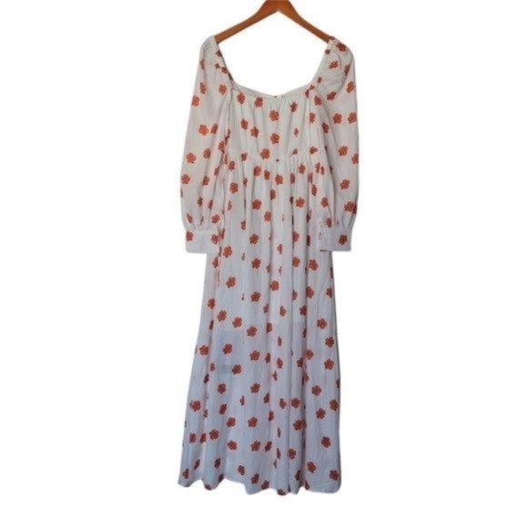 Since Then White Floral Long Sleeve Button Front Maxi Dress S NWT - Picture 7 of 12